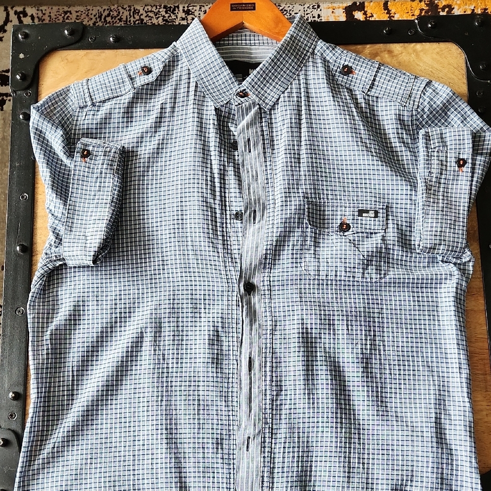MOSCHINO Blue Checkered Shirt